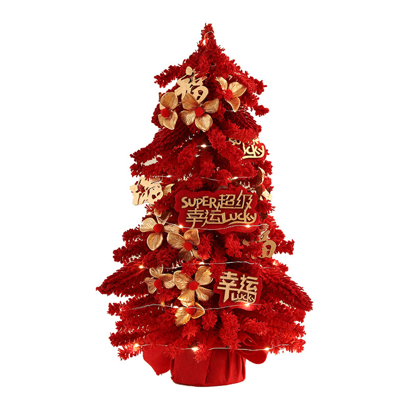 De alta gama de simulación rojo fortuna árbol Año Nuevo Festival celebración cubo decoración del hogar Accesorios decoración flor traje año Flor al por mayor