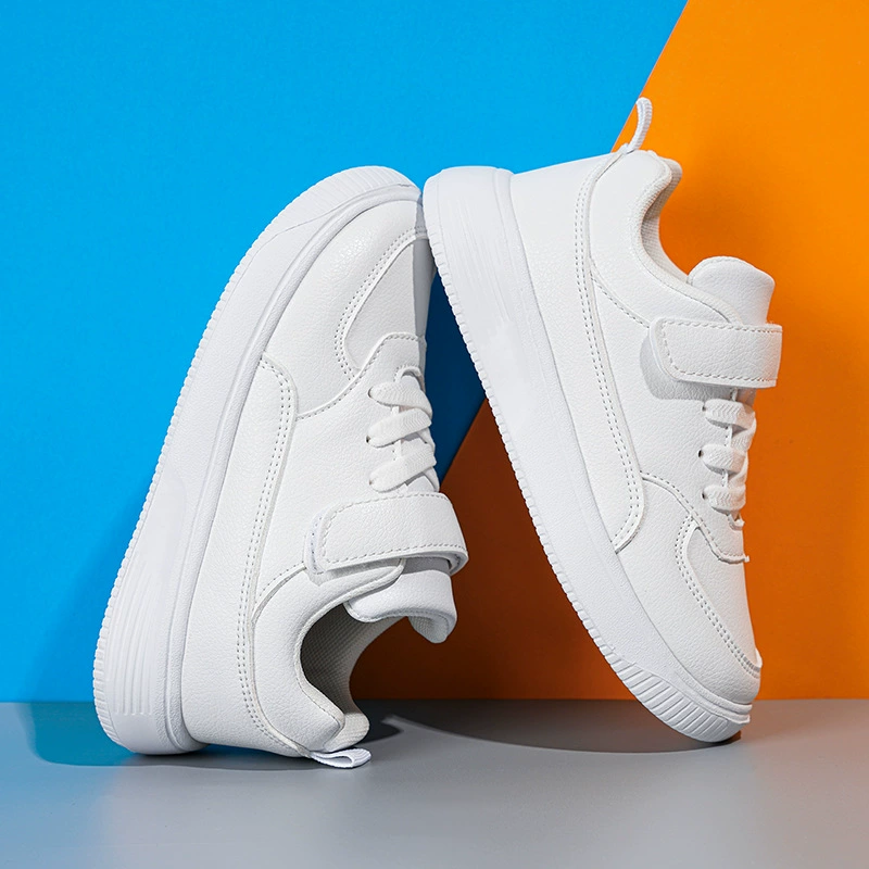 Спортивная обувь для мальчиков 2025 весна новый детский сплошной цвет маленькие белые туфли для девочек
