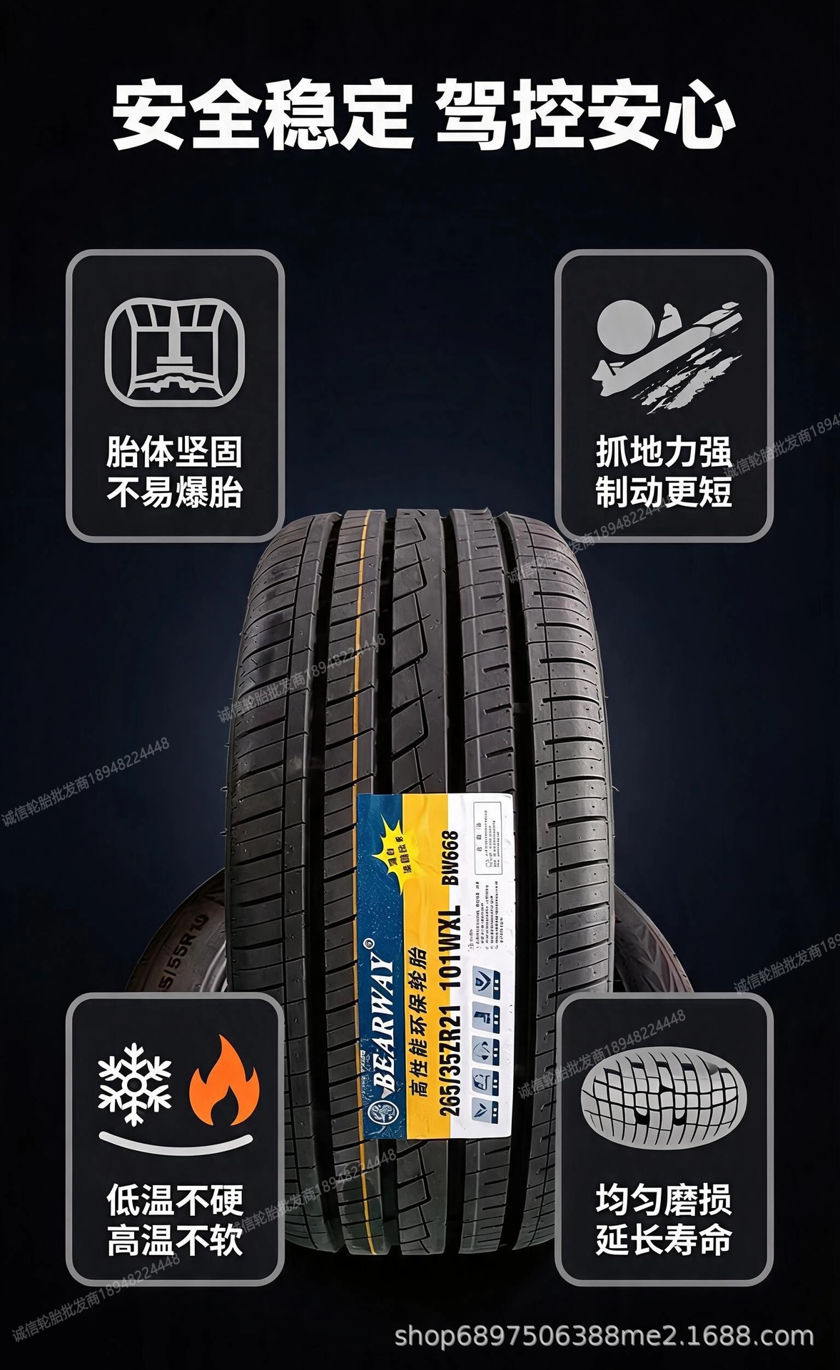 Budweiser Tires 265/275/295/285/315/325/35/40/45R21R22R23