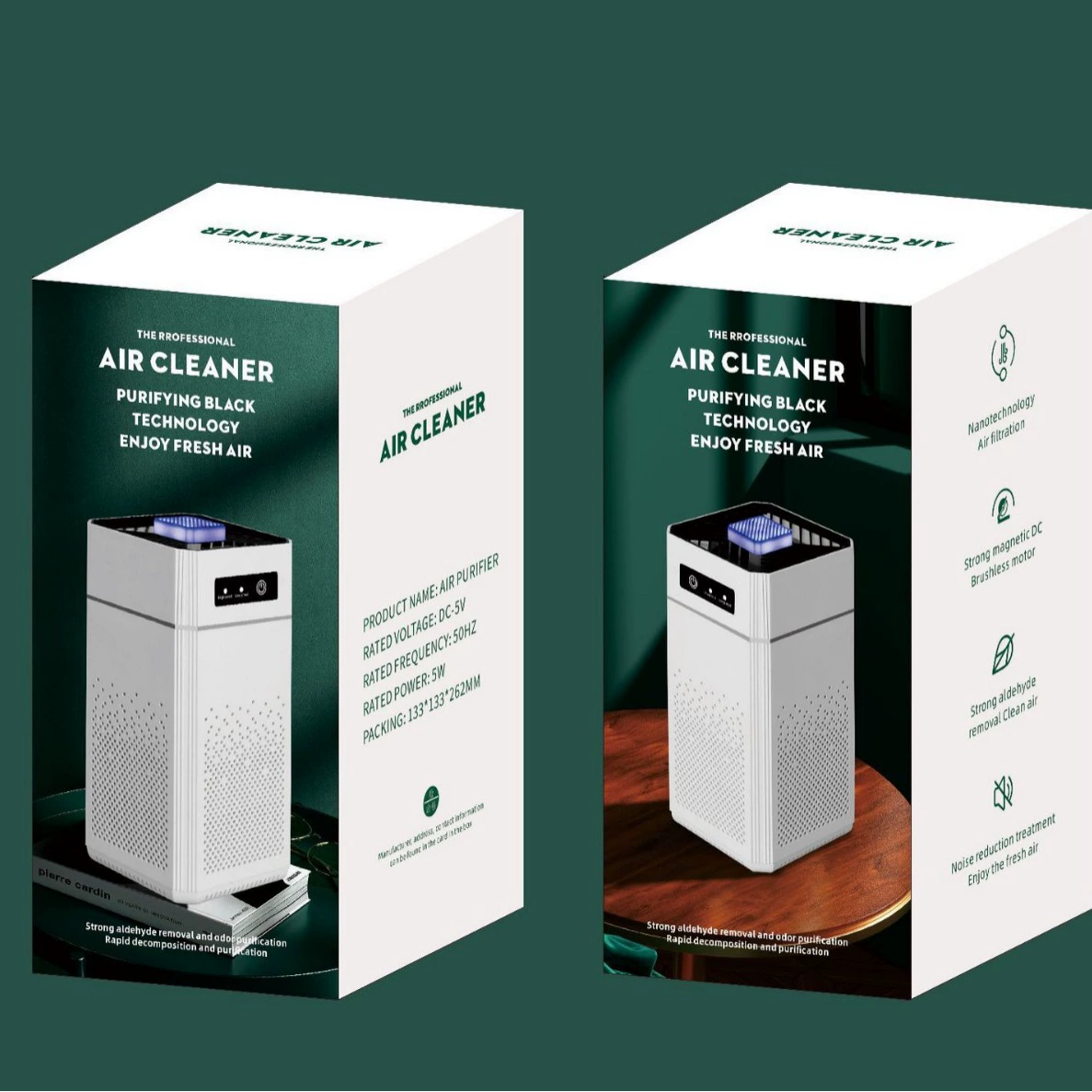 Air purifier TC-015, compact home filter with HEPA & activated carbon, anion sterilization