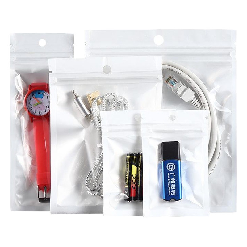 Película de perla blanca Yin y Yang bolsa de hueso bolsa de plástico transparente bolsa de Ziplock Bolsa de la joyería del teléfono móvil Shell cable de datos bolsa de embalaje