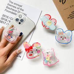 手機氣囊支架簡約可愛日韓桌面透明懶人支撐架ins小眾簡約指環扣