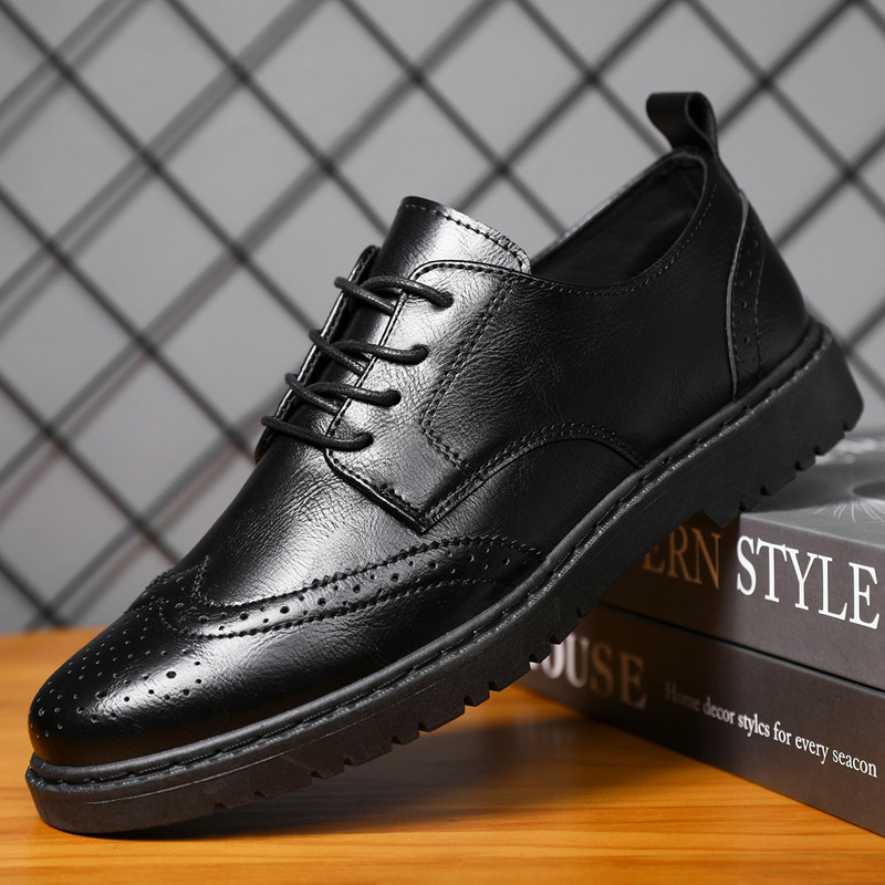 Casual Leather Shoes Men's Summer New Cross-border plus size Men's Shoes British Retro Sneakers Korean Style Trendy Shoes Workwear All-match Shoes