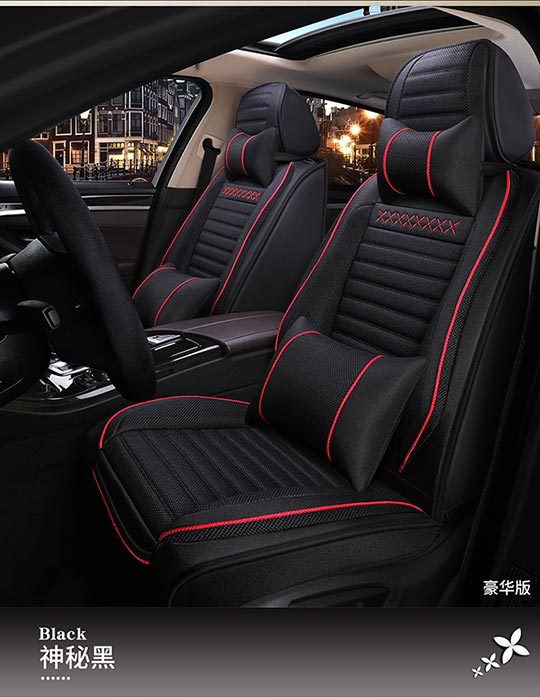 Car Seat Cushion, Universal for All Seasons, Fully Enclosed Seat Cover, Linen Breathable Fabric Seat Cushion, Universal Seat Cushion Cover for Five Seats in the Car