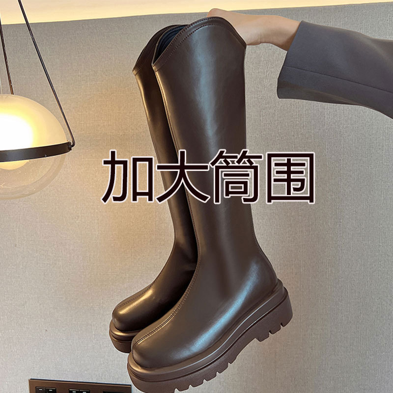中筒高筒靴骑士靴小个子超火长靴2025秋冬新款加绒马丁靴女长筒靴|undefined