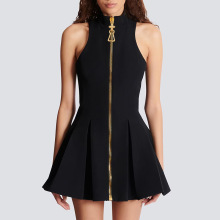 欧美性感纯欲风气质背心短裙2025秋季新款小众设计感纯色连衣裙女