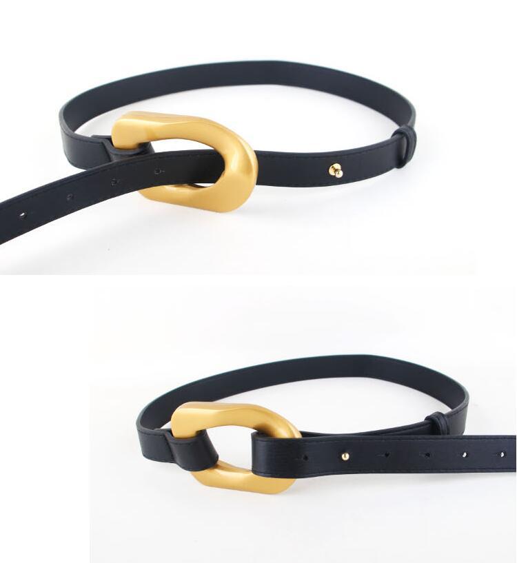 European And American Retro Buckle Belt Women Fashion Black Belt Wholesale display picture 3