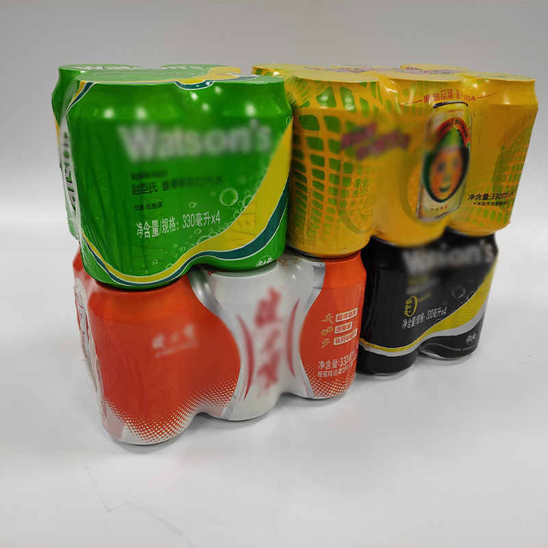 Latas película retráctil espesado plástico transparente sellado película impresión automática plegable cerveza agua mineral PE película retráctil