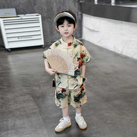 男童套装夏装2025新款男孩帅气汉服古风唐装儿童装哪吒夏季衣服潮