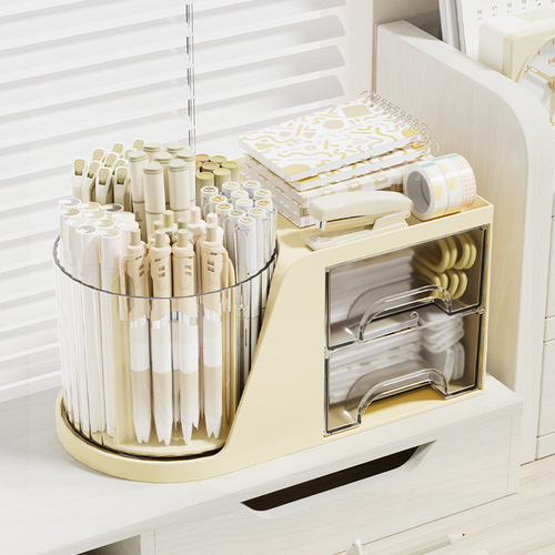 Desktop rotating makeup brush storage tube cosmetics storage box storage rack countertop dressing table lipstick eye shadow pen holder