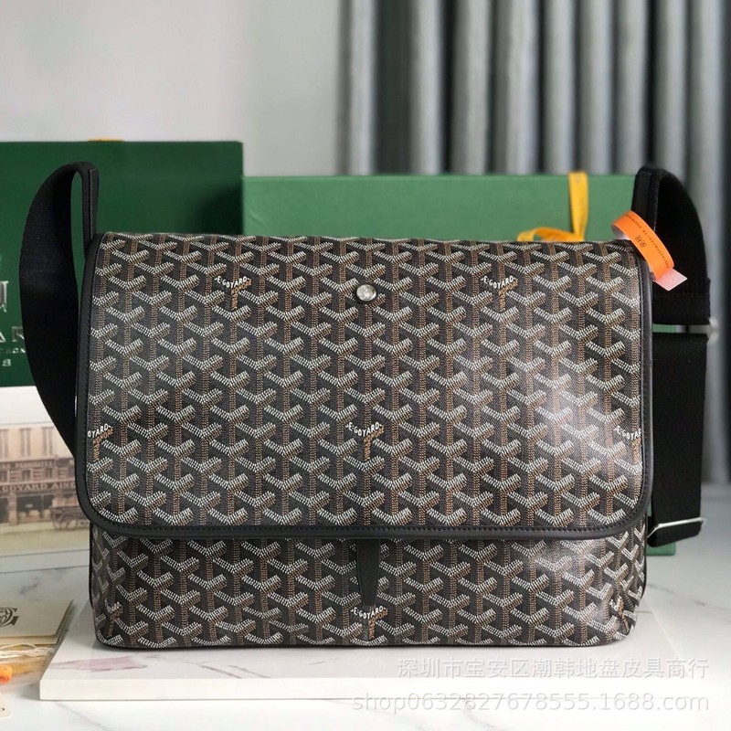 ゴヤール Goyard メンズバッグ カペティエン オールドフラワー ドッグトゥース ショルダー クロスボディ メンズ ラージ メッセンジャーバッグ ブリーフケース|undefined