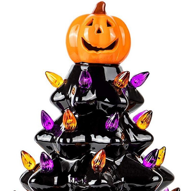 跨境独立站Halloween tree 万圣节发光装饰品摆件万圣节树礼物|undefined