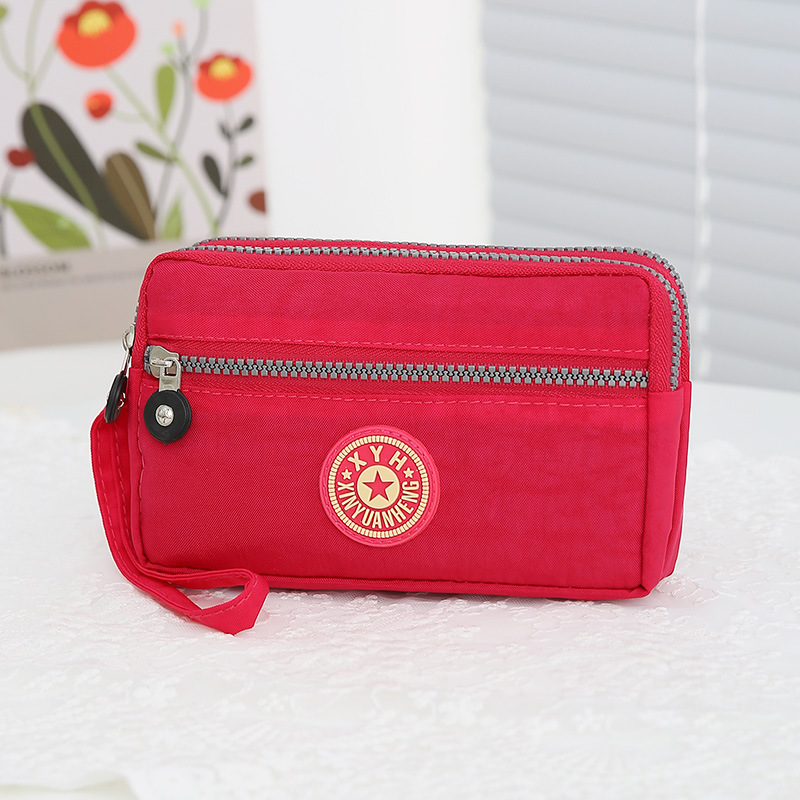 Bolso de mujer con tres cremalleras, modelo 2025, monedero portátil multifuncional, bolso para teléfono móvil, bolso de mujer sencillo y a la moda para mujer de mediana edad