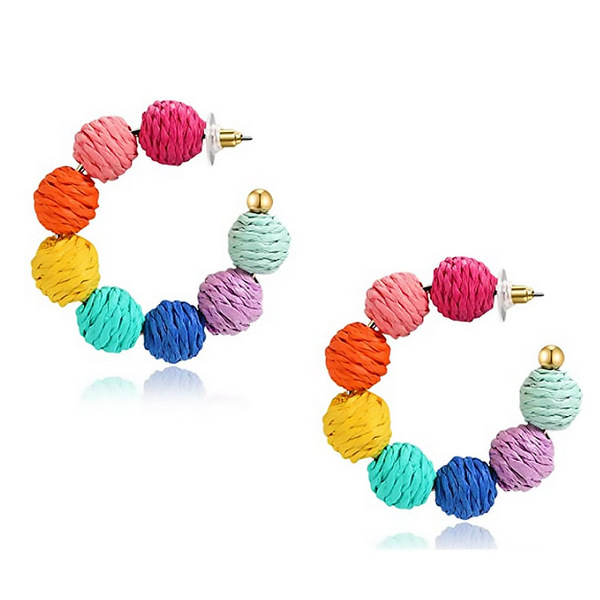 Cute fashionable retro purple blue earrings
