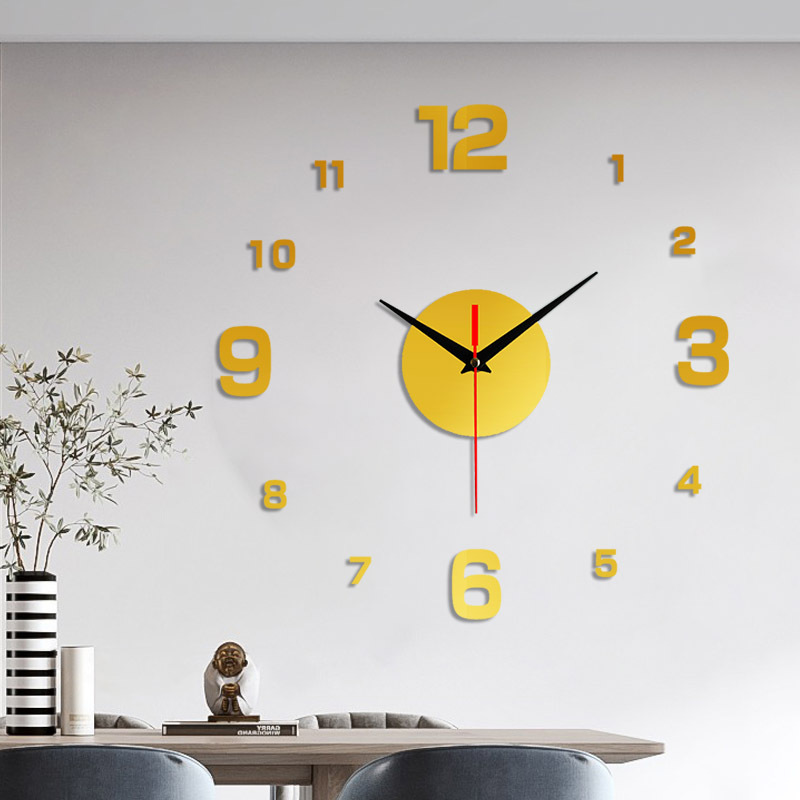 Cruz-frontera creativo acrílico Reloj de pared DIY personalizado moda 3D etiqueta de la pared Reloj de pared hogar caliente mudo reloj decorativo