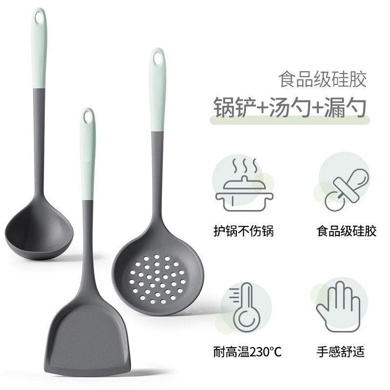 Paleta de silicona, espátula, cuchara, sartén antiadherente, pala especial, cuchara, cuchara, cuchara, kit doméstico resistente a altas temperaturas de grado alimenticio