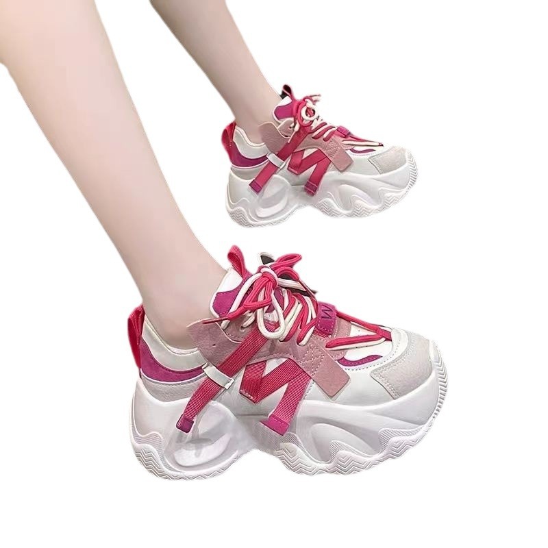 Dopamine mesh dad shoes for women 2023 new gradient color cm white shoes spring, summer and autumn tall sports shoes_voghion.com