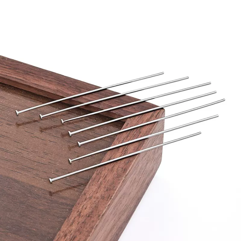 不锈钢圆片T字针0.7x50mm大头针diy手工串珠手项链耳饰品配件材料