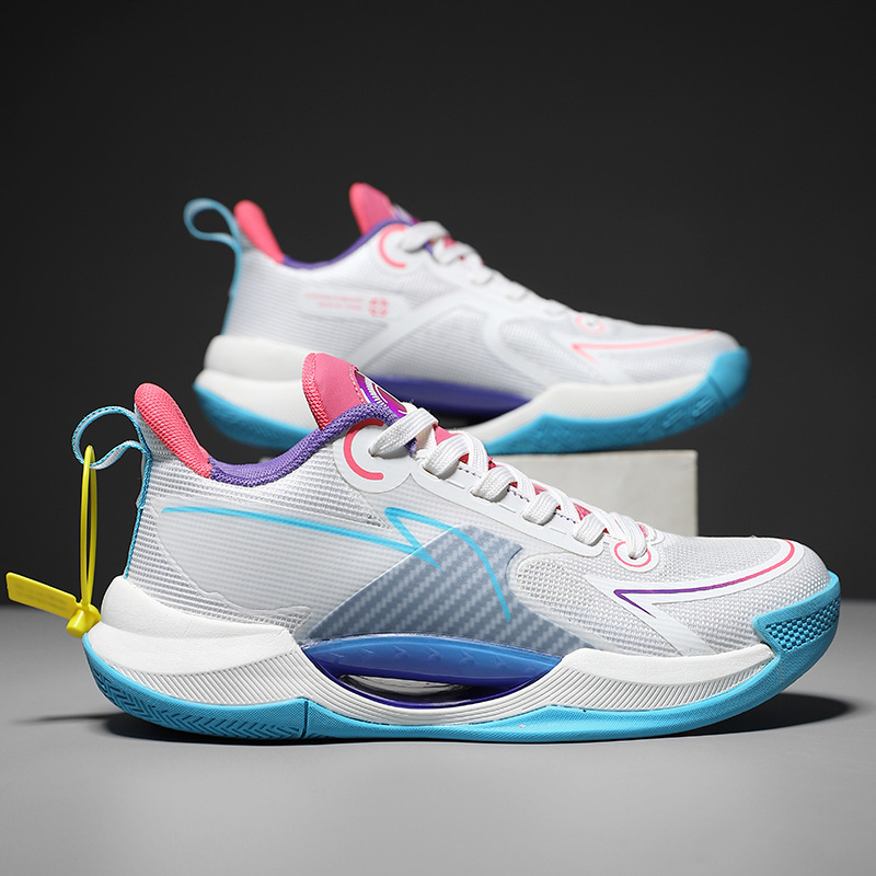 Zapatillas de baloncesto de combate reales transpirables de malla ultraligera juvenil de marea nacional Zapatillas casuales antideslizantes resistentes al desgaste para hombres y mujeres