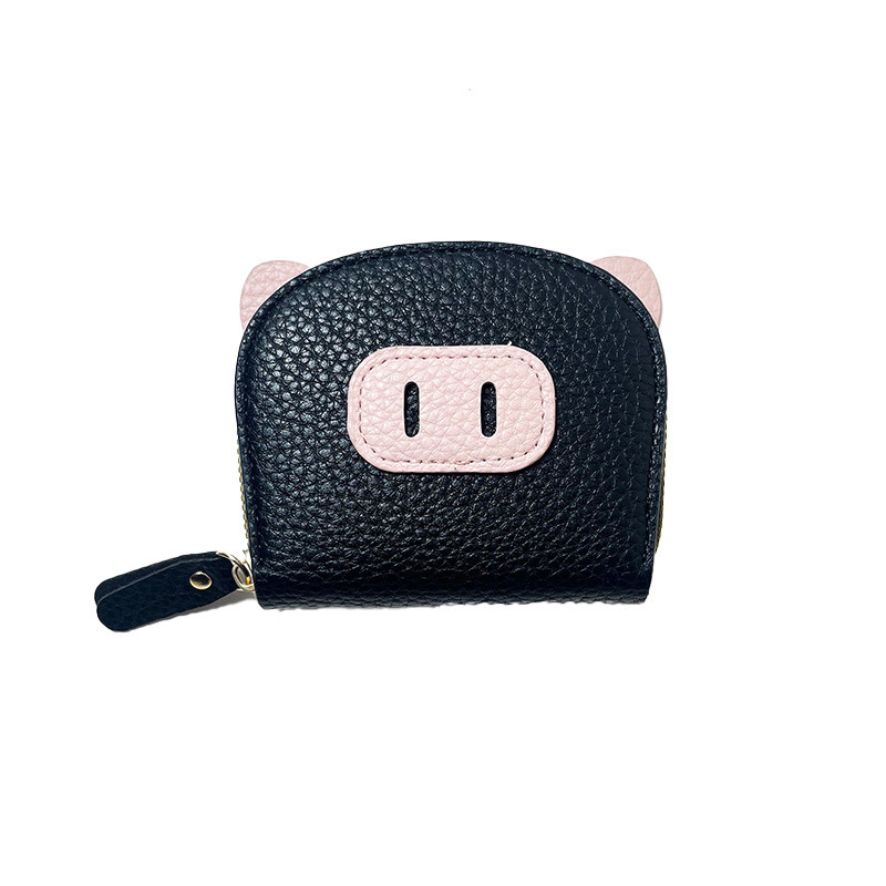 Nueva bolsa de tarjetas de órgano en línea para mujeres estudiantes ligeros cerdo cerdo cremallera multi-tarjeta cubierta de tarjetas lindas tarjetas cambio al por mayor