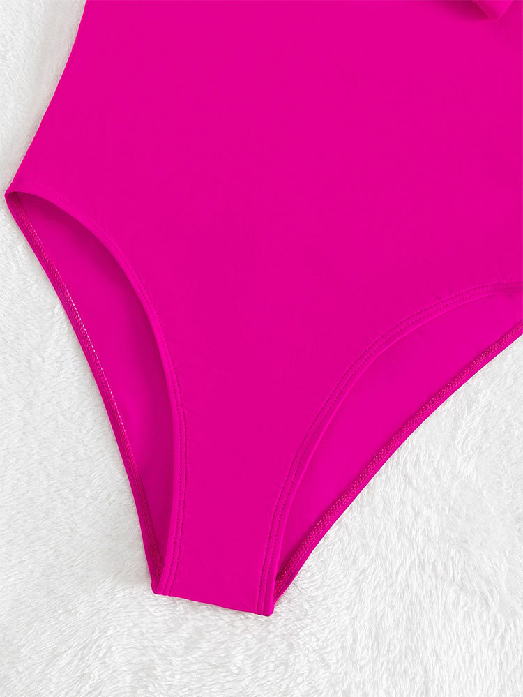 2024 ny V-hals flæser tætsiddende badedragt i ét stykke til kvinder med trekantet mavebeklædning og slankende bikini_voghion.com