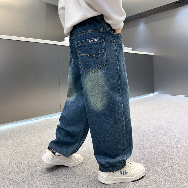 男童牛仔裤春秋款2025新款中大童春装裤子男孩春季休闲裤帅气外贸|undefined