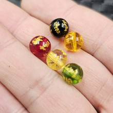 五色人物圆珠仿玉石散珠红黄白绿黑雕工玻璃仿水晶饰品配件手工珠