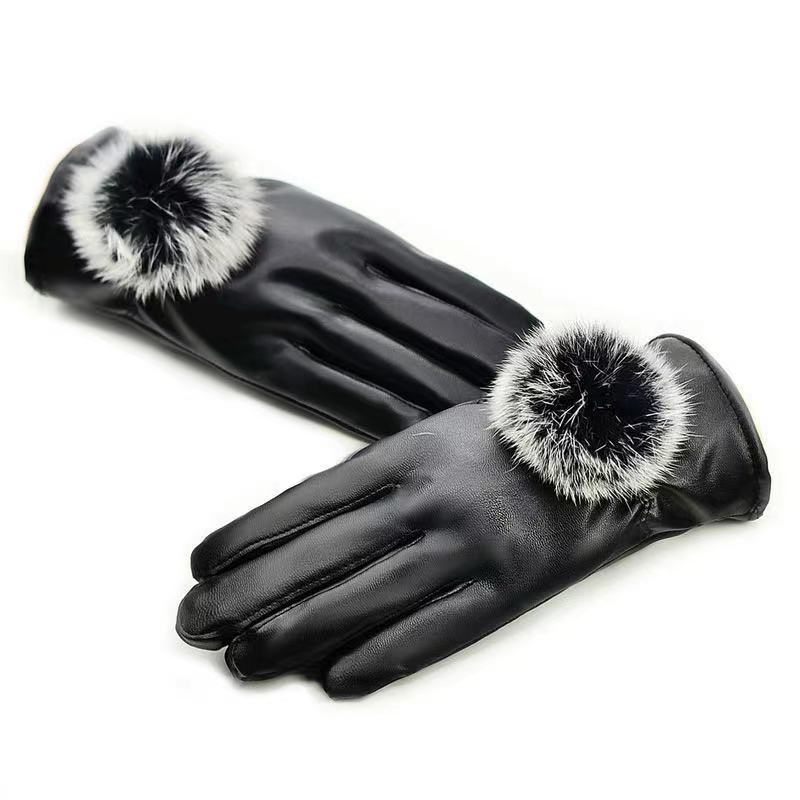 Pantalla táctil guantes de cuero guantes de invierno a prueba de frío para montar en motocicleta más vello grueso a prueba de viento, impermeable y cálido para montar en motocicleta de invierno