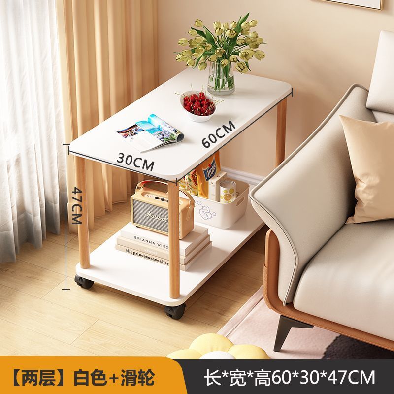 Sofá de mesa de té sala de estar pequeño gabinete de mesa de cabecera móvil gabinete de mesa lateral simple alquiler de mesa cuadrada