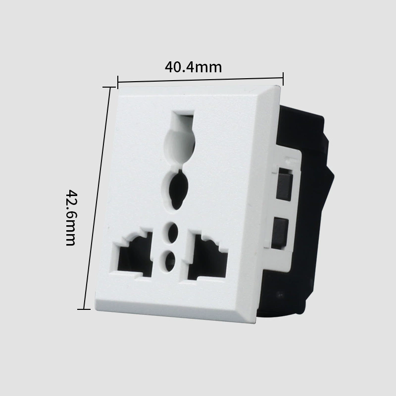 Card-type embedded 10A two or three sockets new national standard five-hole cabinet desktop multi-three-hole ac power socket module