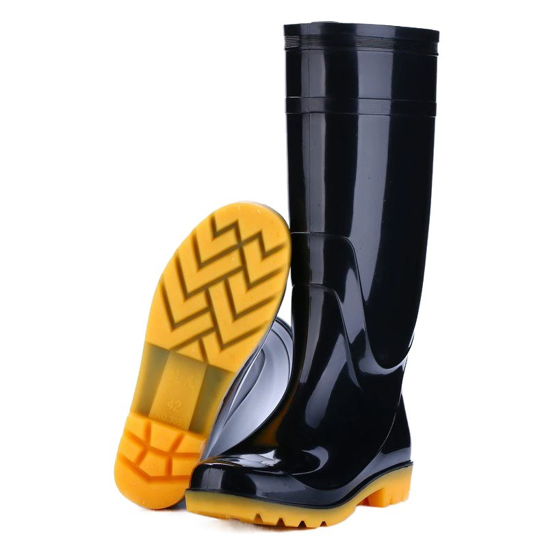 Лидер продаж, высокие мужские черные Нескользящие, износостойкие, пластиковые туфли для защиты труда, резиновые сапоги, оптовая продажа с фабрики