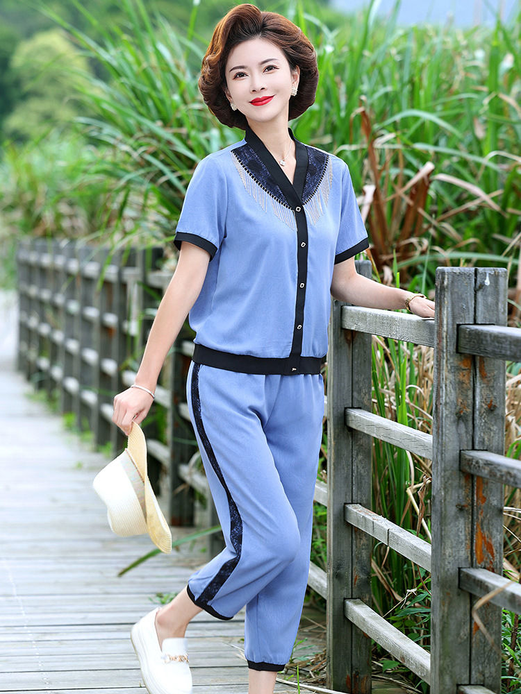A8912 970K ĐỒ BỘ NỮ CHATDGJ NGẮN TAY MÙA HÈ TRUNG NIÊN THỜI TRANG NỮ VẢI VOAN G03 SẢN PHẨM MỚI