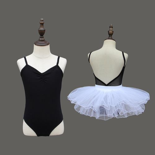 Children's Dance Wear, Girls' Summer Large Red Tank Top Practice Suit, Chinese Dance Body Suit, Ballet Black Gymnastics Suit