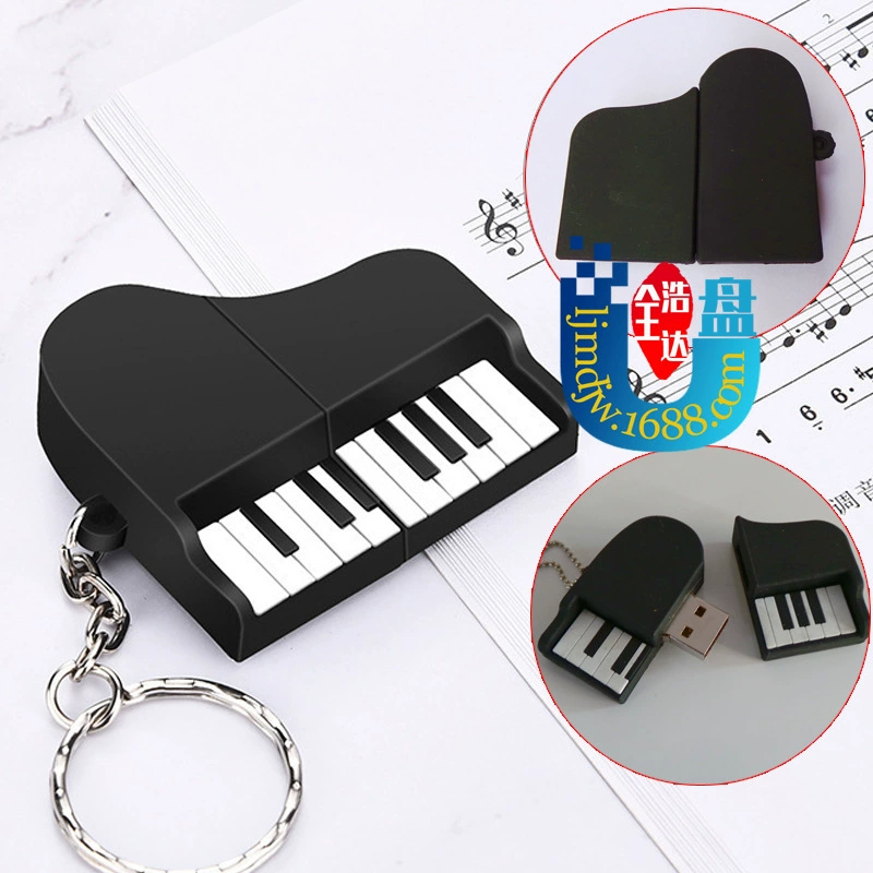 Картинка USB-флешка, музыкальные инструменты, электронная скрипка ПВХ, гитара, микрофон, классическое пианино, 64Гб, подарок на день рождения