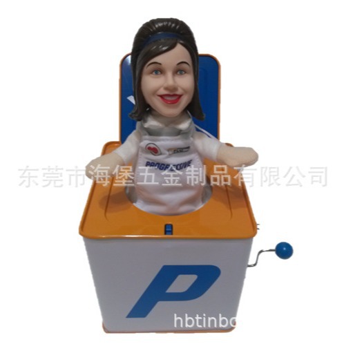 厂家直销Jack in the Box 手摇起跳音乐盒 , 毛公仔八音盒