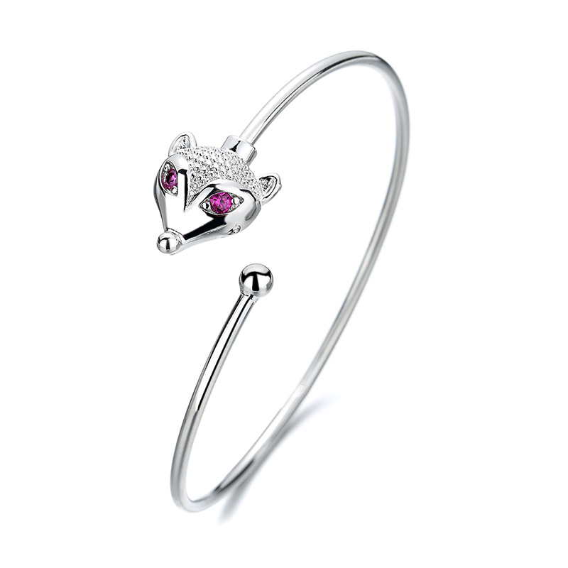 开口手镯女森系圆珠狐狸手工线环圆形手环工厂现货外贸直播货源|ms
