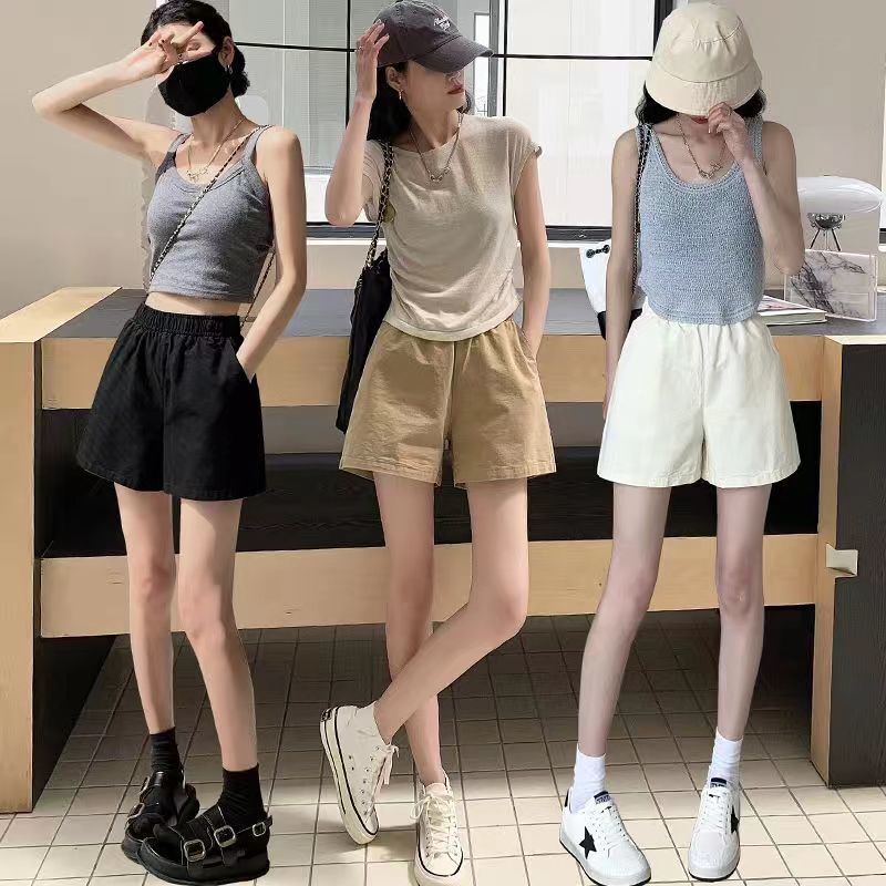 Wide-Leg Work Shorts for Women, Summer 2024 New Style, High-Waisted, Loose Fit, Slimming, Japanese Style, Casual Sports Five-Point Pants Wide-Leg Work Shorts for Women, Summer 2024 New Style, High-Waisted, Loose Fit, Slimming, Japanese Style, Casual Sports Five-Point Pants
