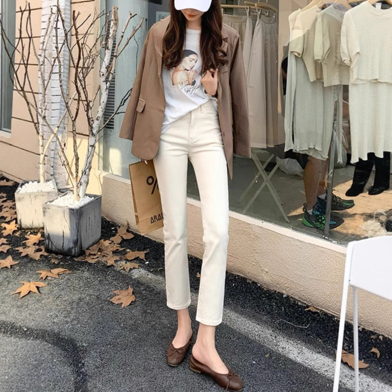 Van's Feather 2025 New Straight-Leg Cigarette Nine-Point Jeans for Women, Summer Thin Versatile Baguette Slim Pants 6700 Van's Feather 2025 New Straight-Leg Cigarette Nine-Point Jeans for Women, Summer Thin Versatile Baguette Slim Pants 6700