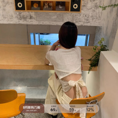 红人馆短袖t恤女夏季2025新款正肩设计感小众修身独特超好看上衣