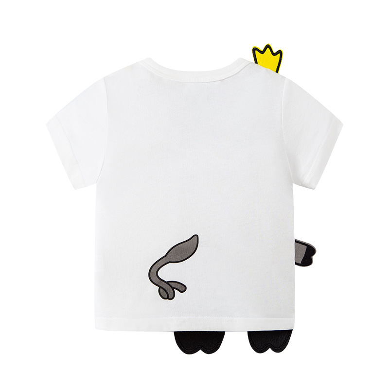 Betop ropa para niños 2023 Verano nuevos niños de dibujos animados Tridimensional cuello redondo de punto impreso Camiseta de manga corta superior