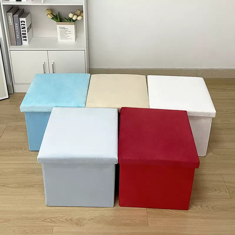 简约家居纯色多功能收纳凳可折叠可收纳可坐人家用储物凳工厂直供