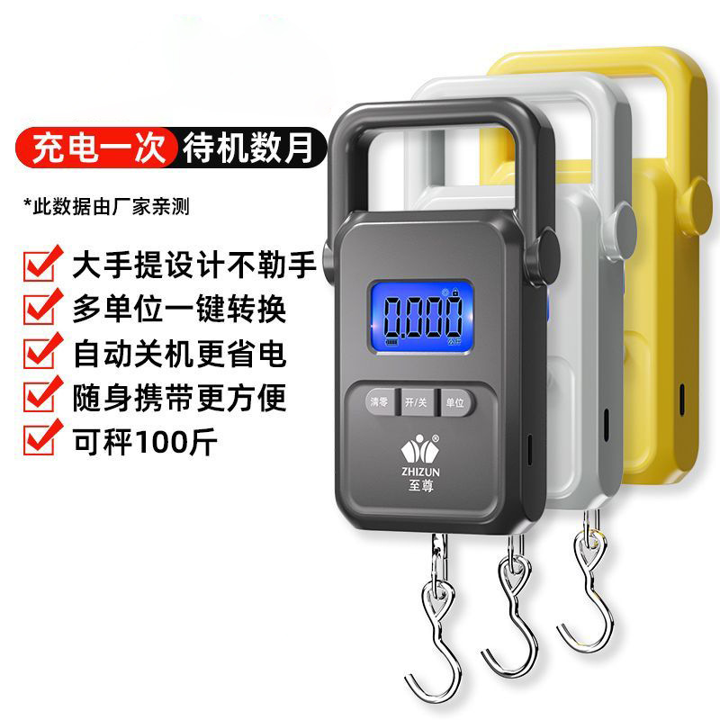 Handwaage Elektronische Waage Hochpräzision 50 kg Kleine tragbare Mini-Gepäckwaage Handwage Einkaufswaage Federwaage