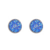 Round matte starry sky, earrings stainless steel, simple and elegant design, with gem, 12mm