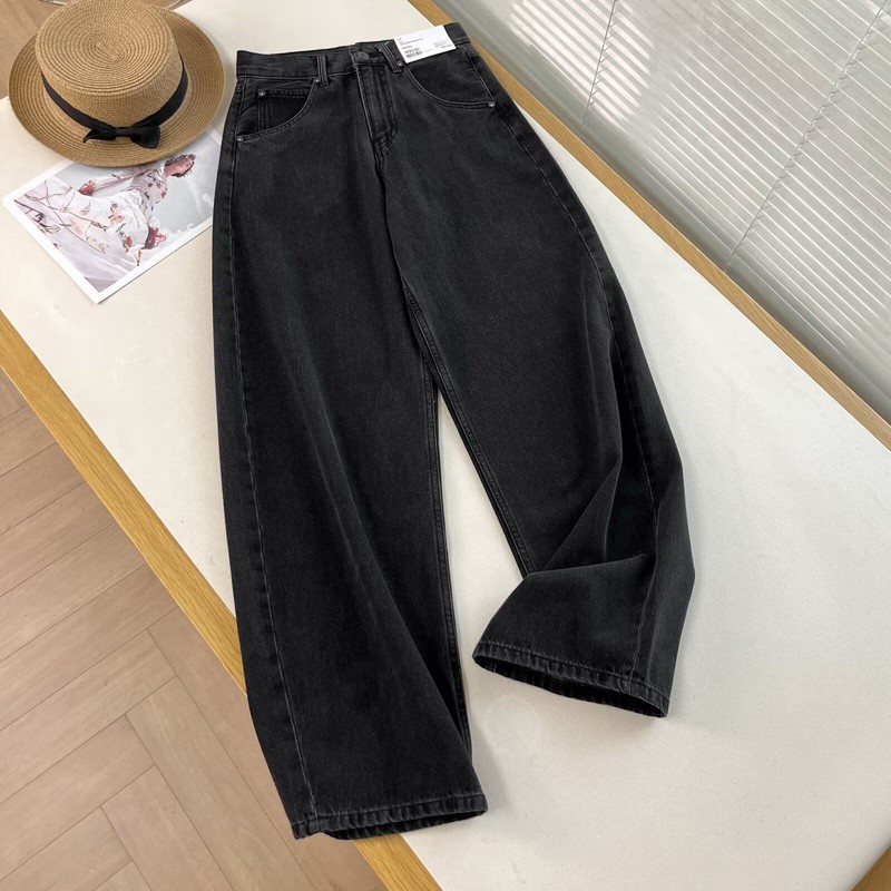 日单！女装宽松廓形牛仔裤弯刀镰刀裤子水洗阔腿裤拖地裤479000|undefined