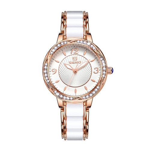 Dropshipping new style ceramic watch strap butterfly buckle quartz watch Kuaishou live broadcast waterproof ladies watch