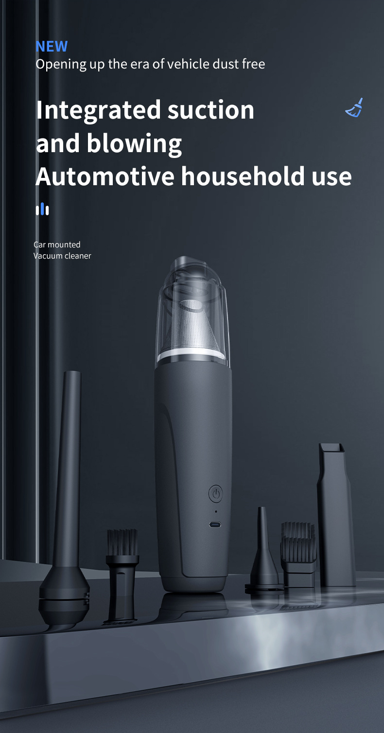 Car Wireless Vacuum Cleaner Multi-Functional Powerful Blowing and Suction All-In-One Household Small Handheld High-Power Dust Blower
