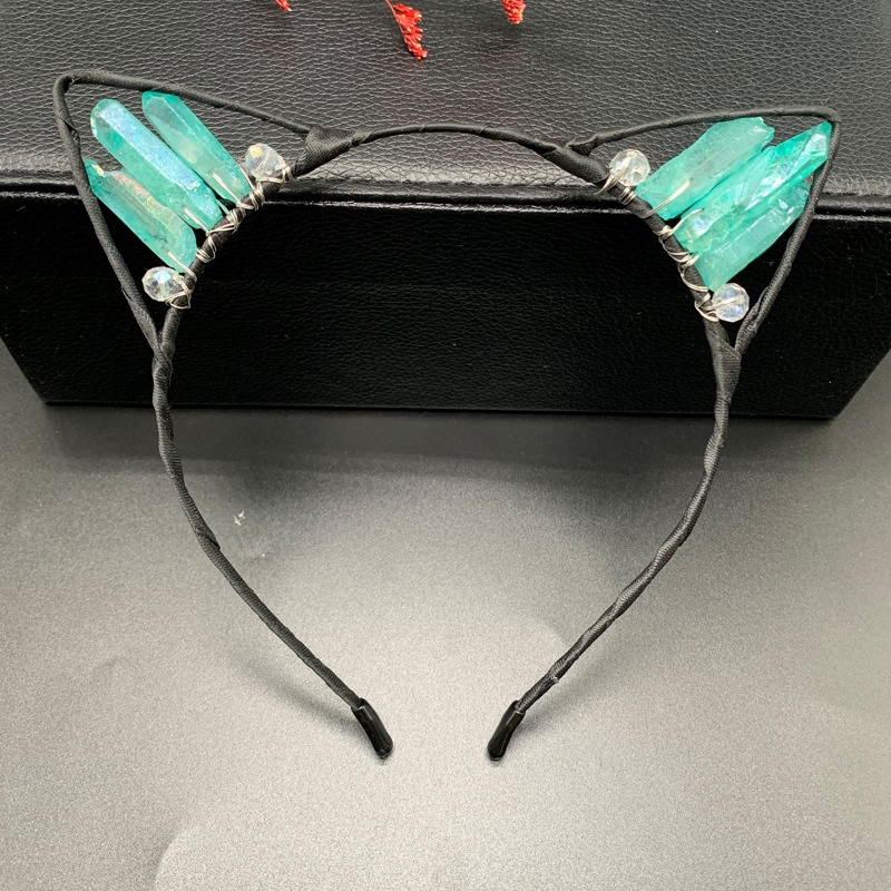 Women'S Gender Fashion Cat Ears Natural Crystal Hair Band Holiday Party Supplies Party Accessories