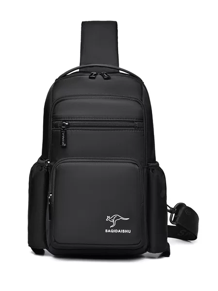 Satchi Kangaroo Cross-Border New Chest Bag Men's Casual Commuting Shoulder Bag Oxford Cloth Large Capacity Crossbody Bag