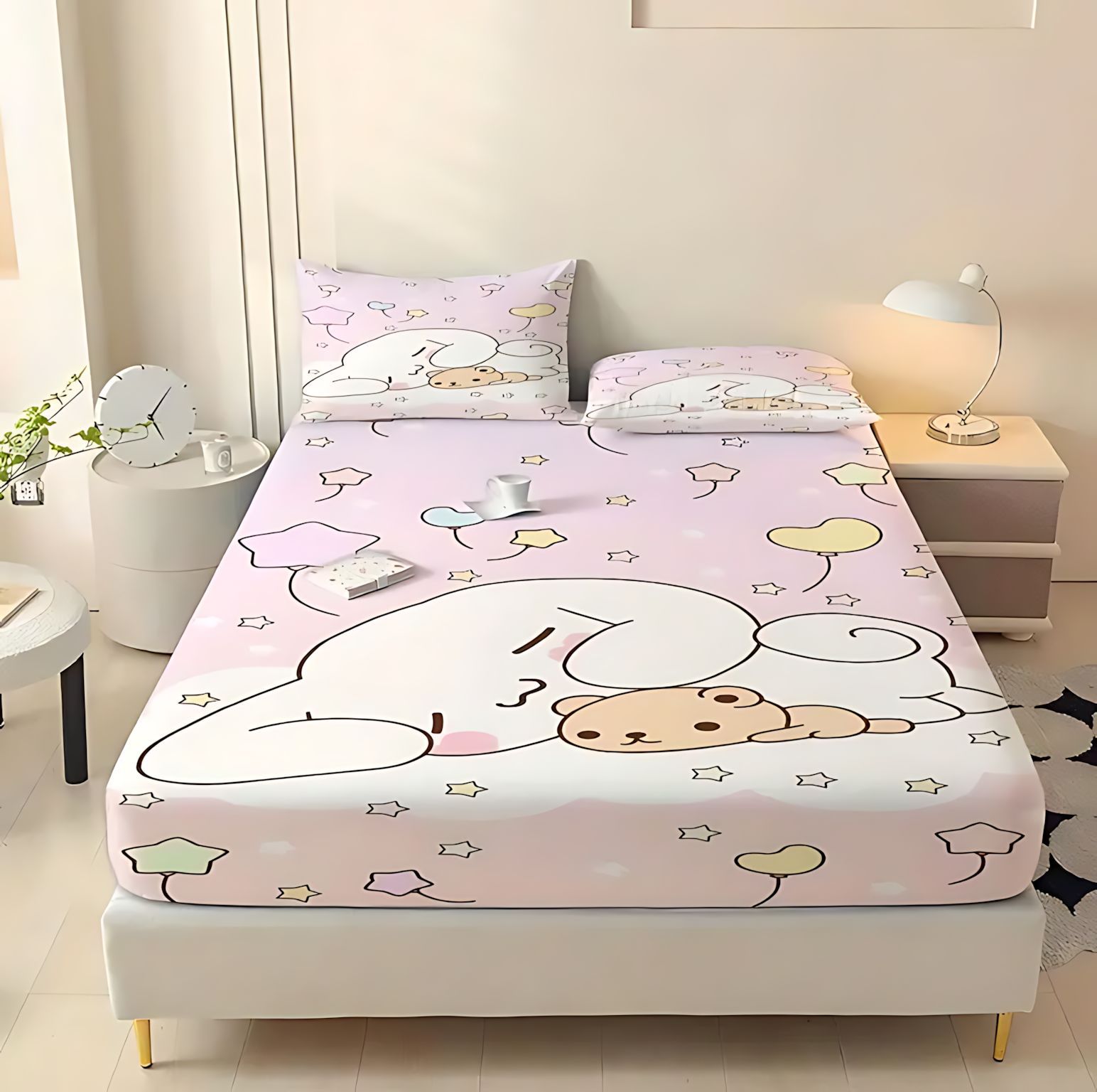 TEMU / JIT Cute Sanrio Jade Gui Dog 3D impresión digital cama Kashi almohada cubierta de ropa de cama