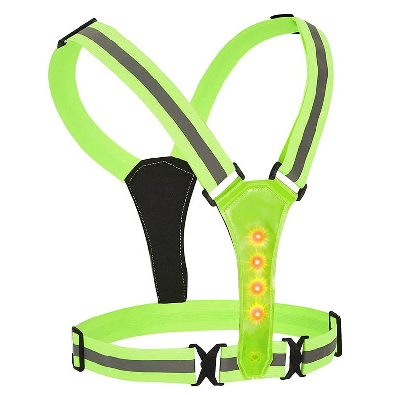 Прямые продажи с фабрики, светодиодный светоотражающий жилет, высокоэластичный уличный светоотражающий жилет, светоотражающая одежда для безопасности дорожного движения, светоотражающие подтяжки